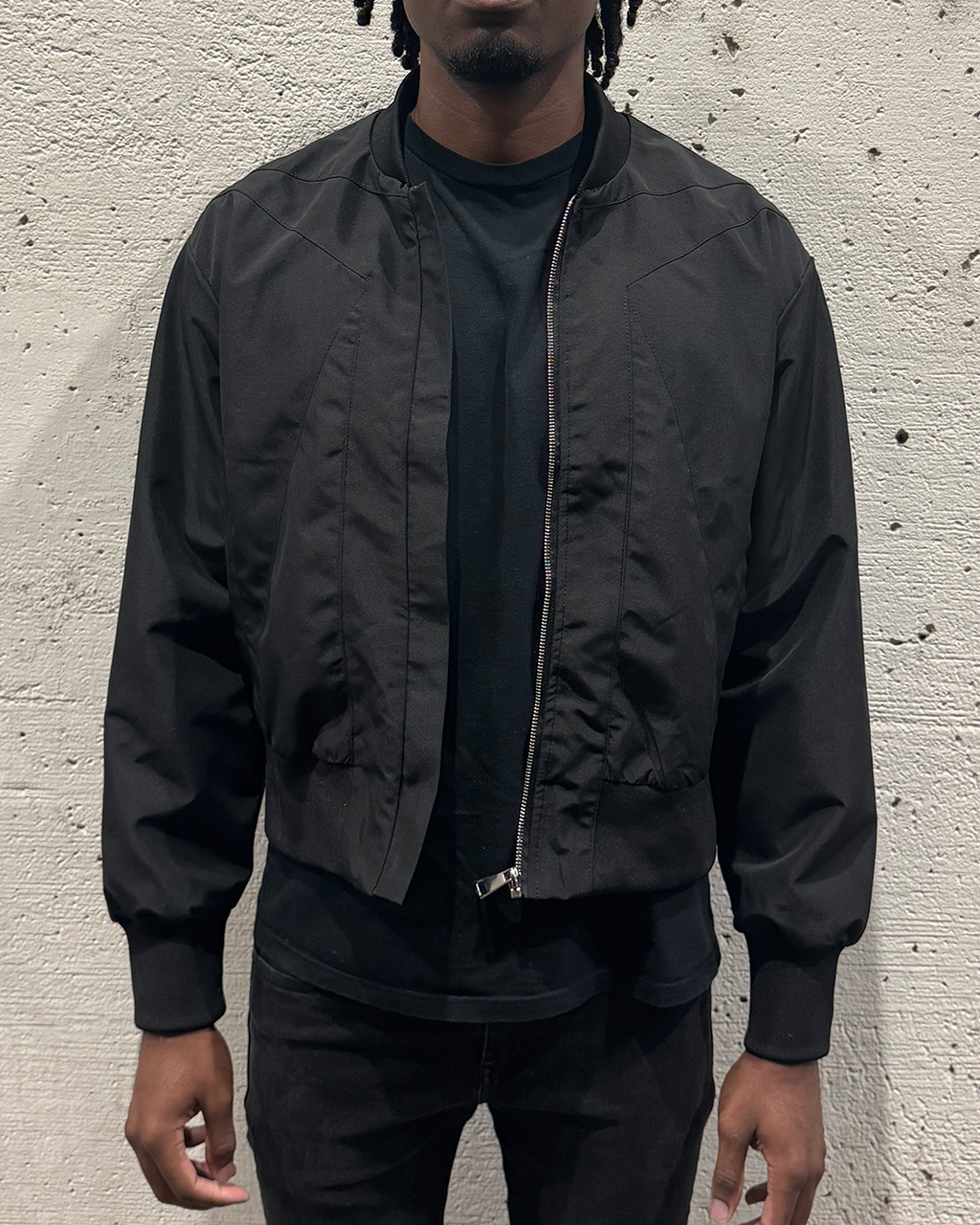 Black Zip Up Collar Jacket