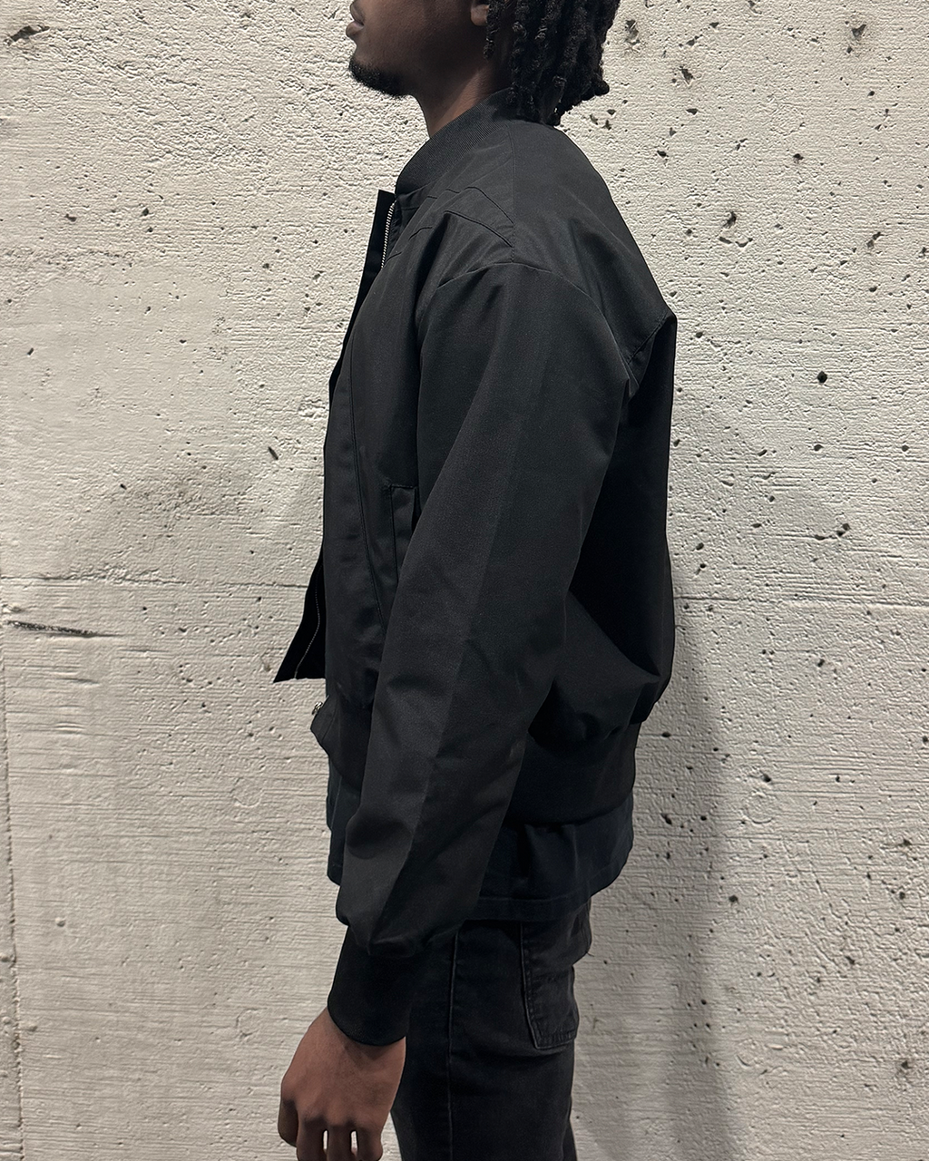 Black Zip Up Collar Jacket