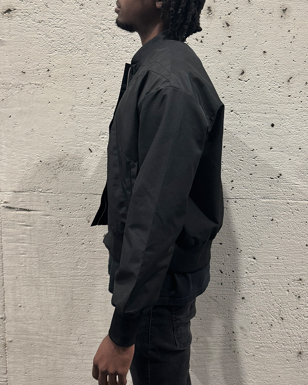 Black Zip Up Collar Jacket