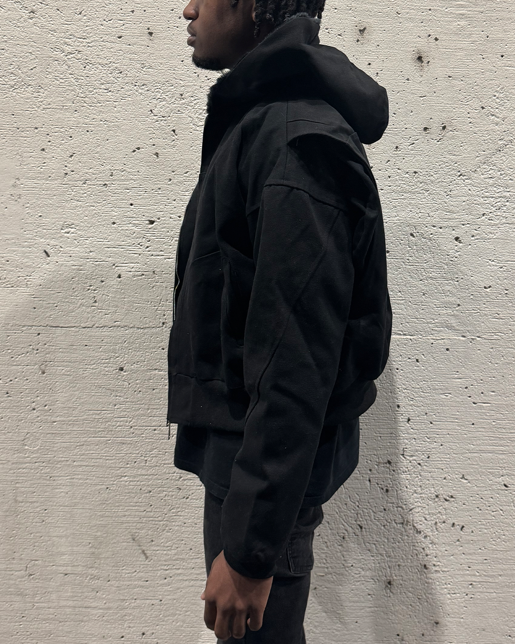 Oversized Washed Padded Fur Jacket