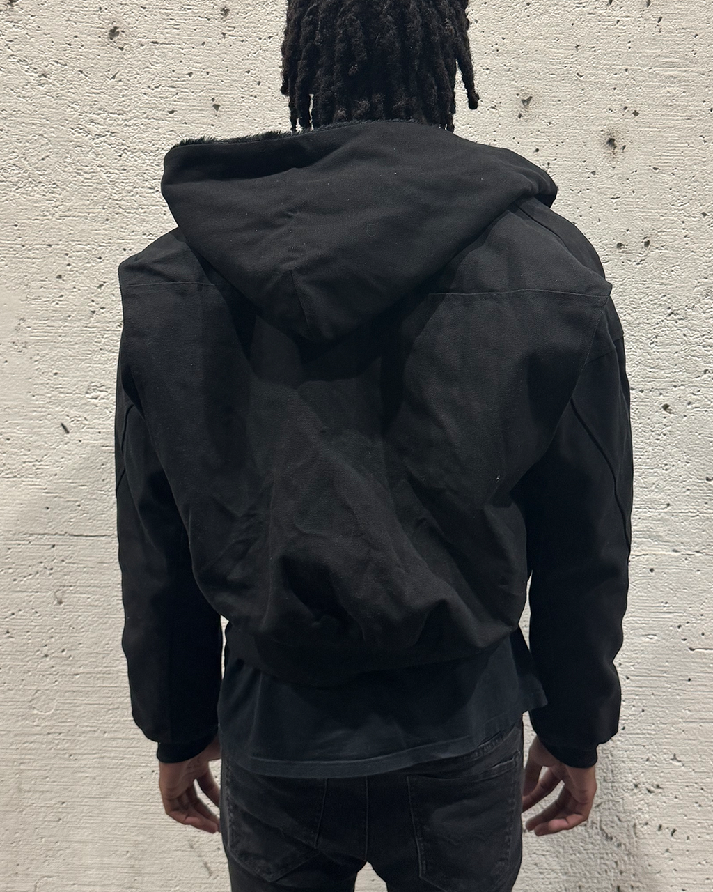 Oversized Washed Padded Fur Jacket
