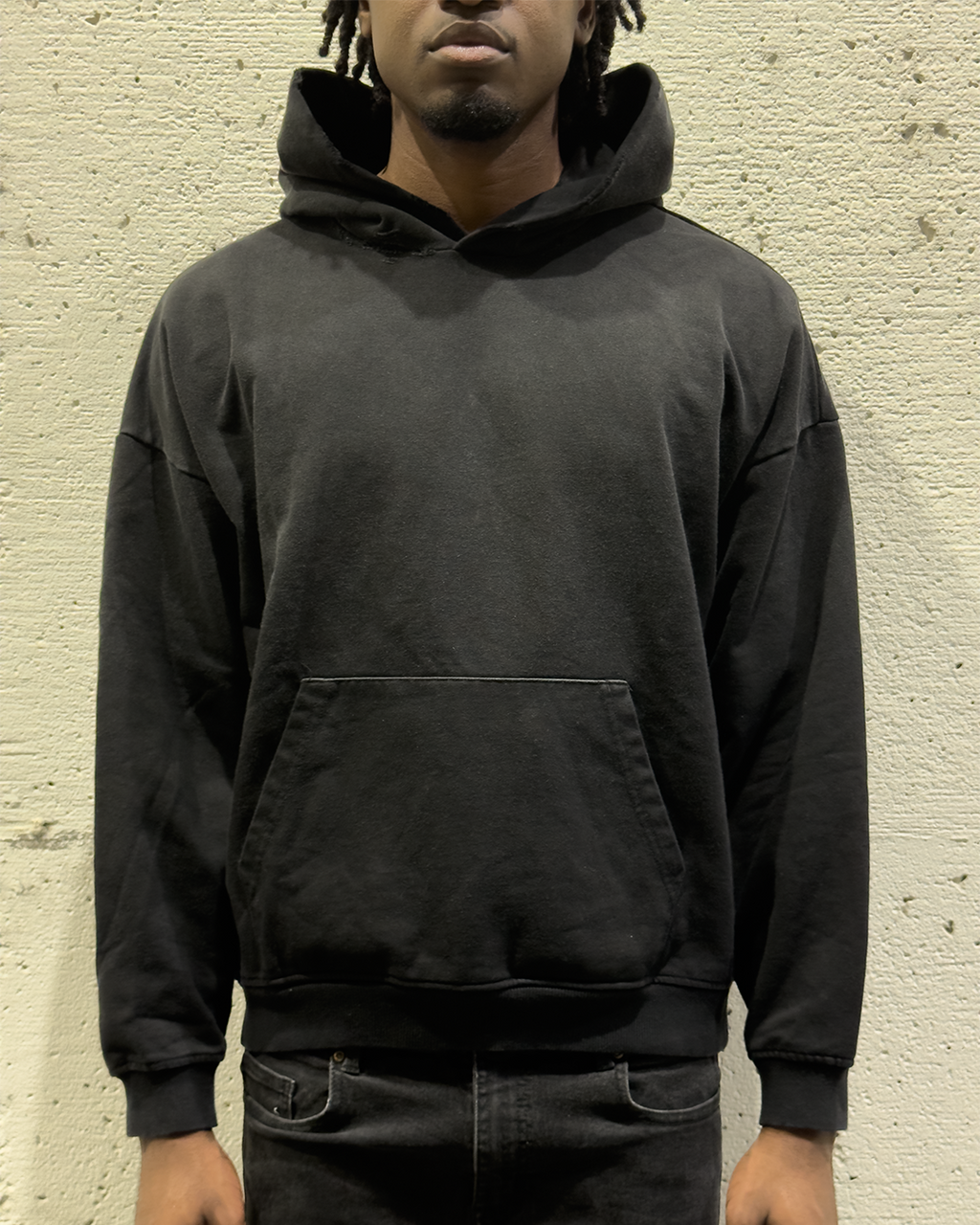 Distressed Black Hoodie