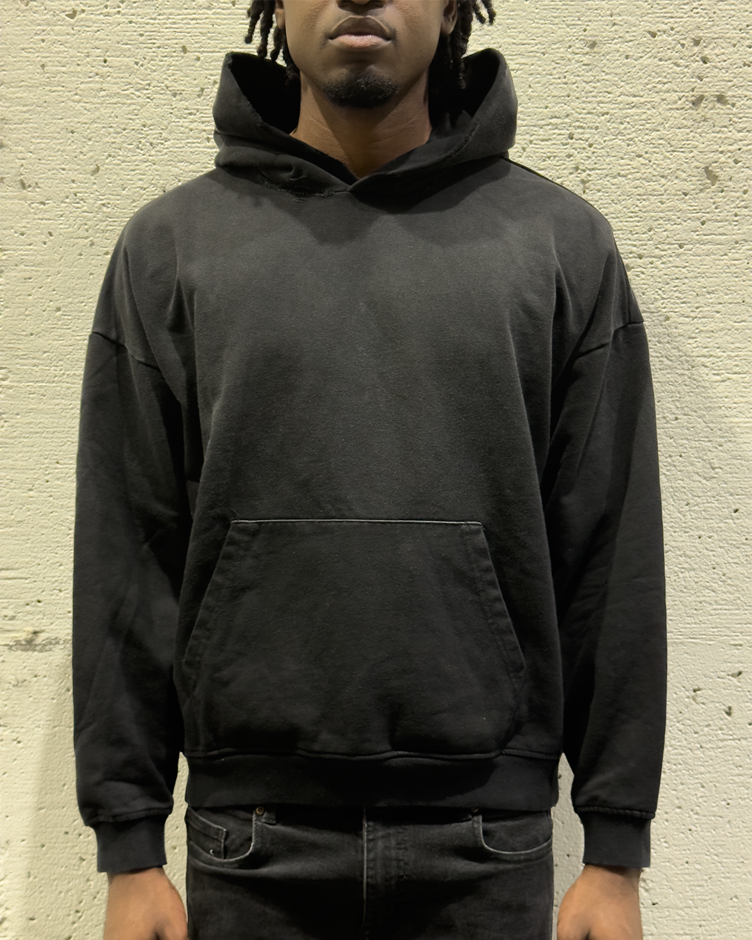 Distressed Black Hoodie