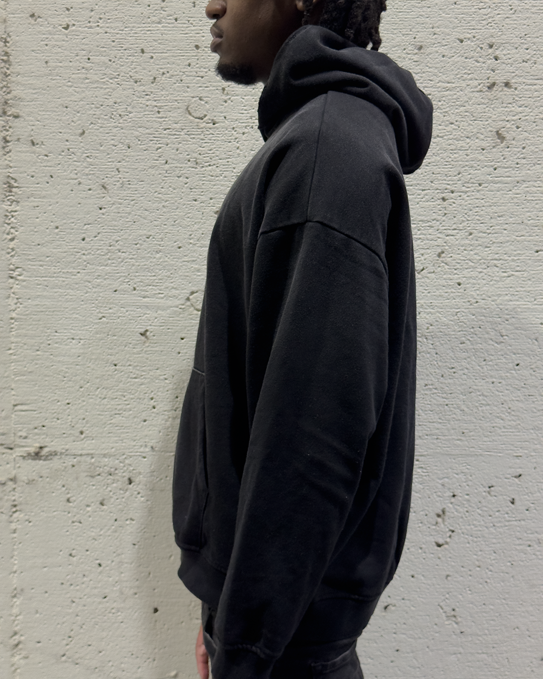 Distressed Black Hoodie