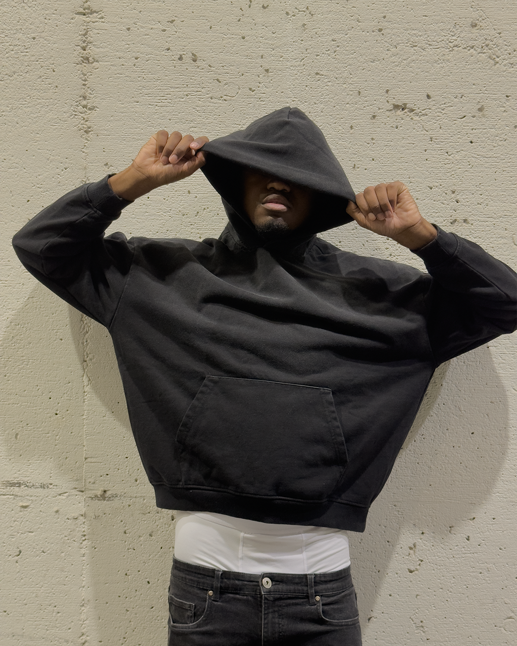 Distressed Black Hoodie